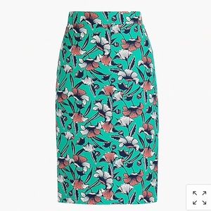 J Crew Printed Pencil Skirt in Basket Weave
